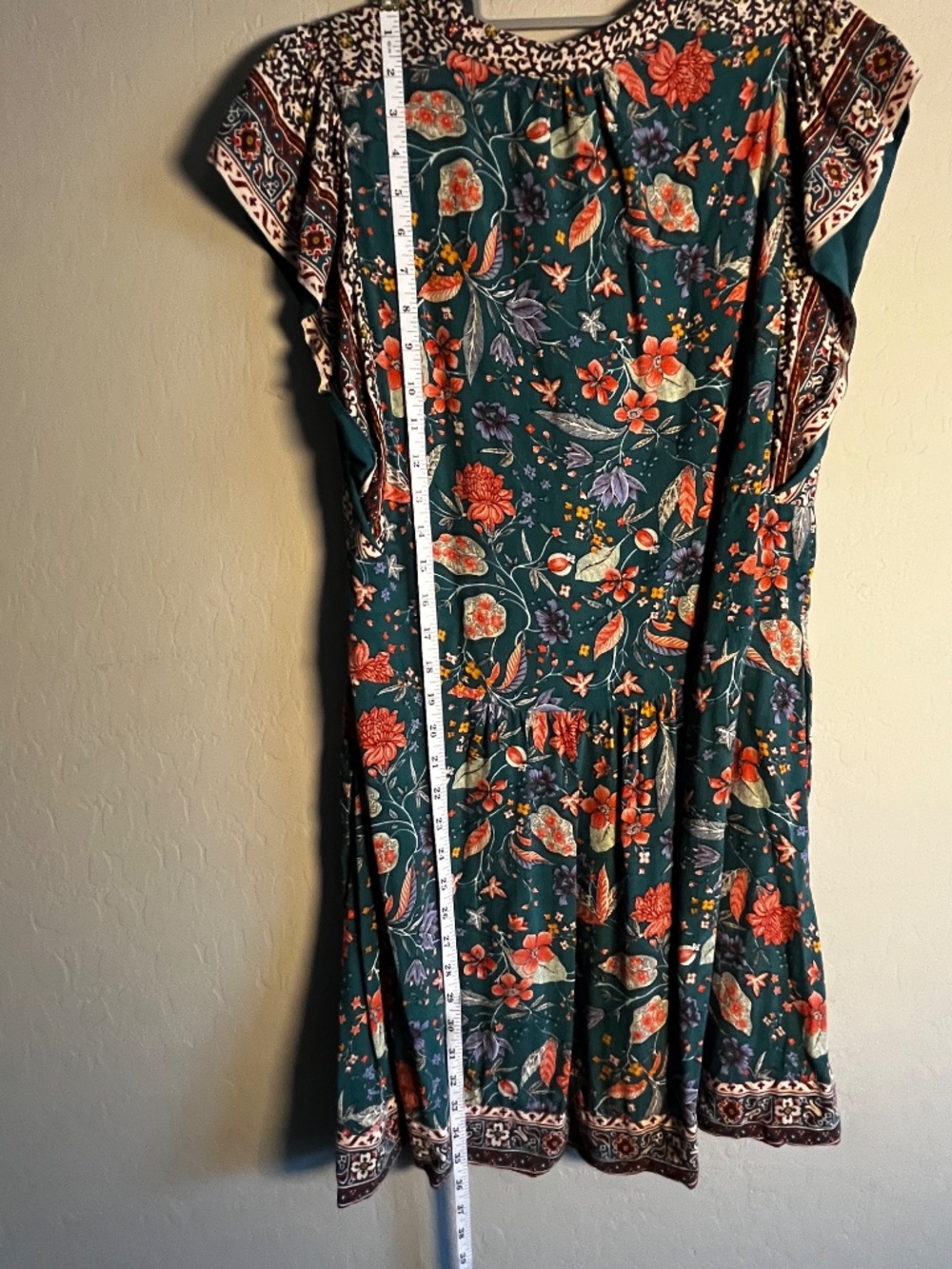Anthropologie Zenia Green Floral Dress size Small S EUC - Picture 5 of 6